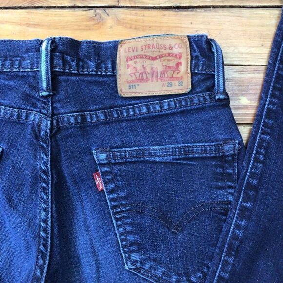 LEVIS 511 slim straight jeans 29 blue denim classic comfortable - Picture 5 of 12